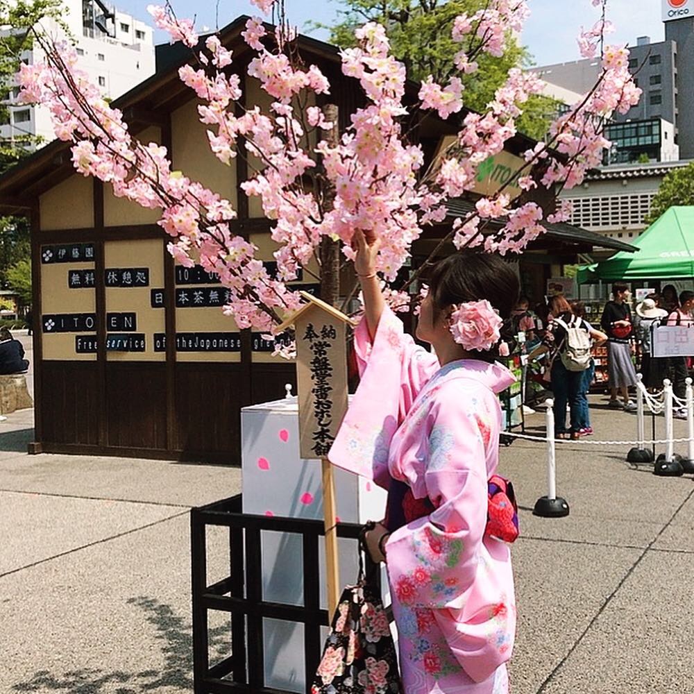 大好きな色の着物で！