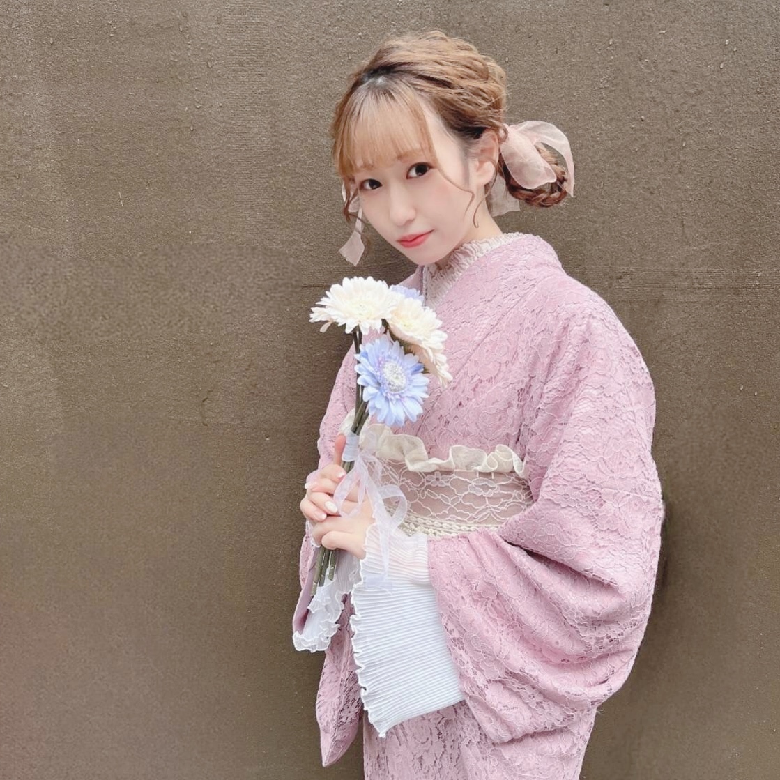 ピンクと白レース♡