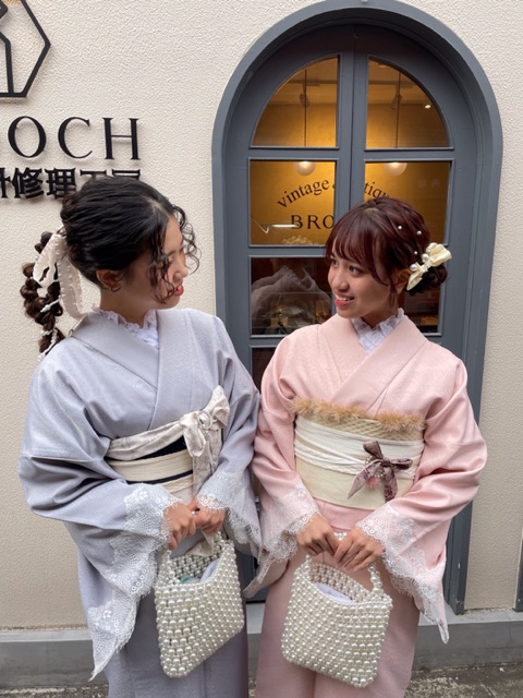 着物双子コーデ♡