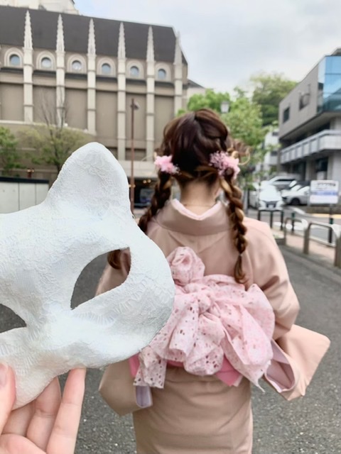 横浜みなとみらい 着物春コーデ♡